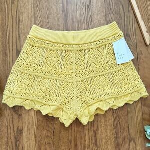 A New Day Knit High Waisted Yellow Shorts